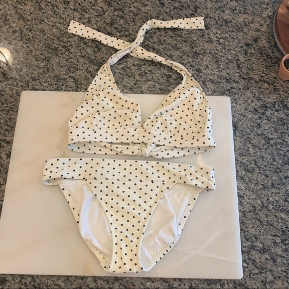 J. Crew Other - J. Crew White & Black Polka Dot Bikini | M